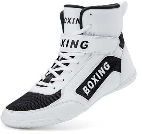 Boxningsskor för män, boxershorts, kampskor, svala, torra för träning, strid, träning, fitness, brottningsskor, 35-47, J368 1 Vit, 39.5 EU
