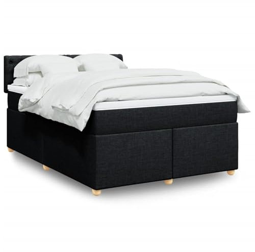 qohoio Boxspringbett mit Matratze Schwarz 160x200 cm Bett Boxspringbett Schlafzimmer MöBel Betten Bett Mit Matratze Stoff - 3289040