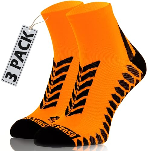 sesto senso 3 Paires Chaussettes Sport de Course Colorées Femme Homme 43-47 Orange