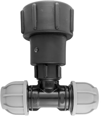IBC Tank Fittings Selection - S60x6 & S100x6 Adapters - Male, Female, Threaded, Barbed, Valves, Spouts, MDPE Options (S60x6 to 20mm Tee MDPE)