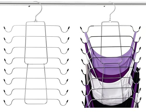 2 Stück Folding BH-Kleiderbügel Platzsparend Mehrlagige Aufhänger BH Organizer Metallbügel für Tank Tops BHS Pyjamas Hosenträger