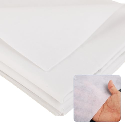 Tessuto Non Tessuto Termoadesivo Bianco 3M x 1M – Fliselina Adesiva per Tessuti, Interfaccia Fusibile da Stirare – Tela Adesiva da Sartoria, Rinforzo per Abbigliamento, Facile da Tagliare e Usare