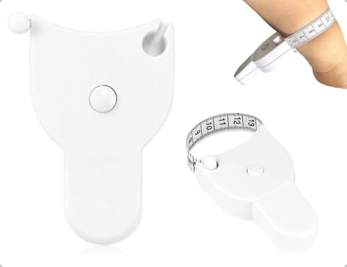 ZoeTekway Cinta métrica, retráctil y ergonómica con medidas en pulgadas y centímetros, ideal para mediciones corporales, fitness, sastrería y costura (blanco, 150 cm)