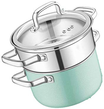 Vaporera pequeña de Acero Inoxidable 304 para 2 Personas, Cocina de inducción de una Sola Capa, Olla pequeña de Gas Espesa (20 cm de Ancho)