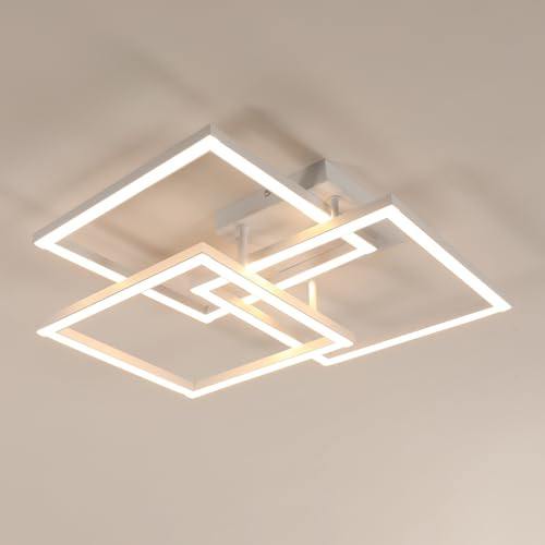 Comely Lampadario LED Soffitto Dimmerabile 62cm, 40W 4500LM Plafoniera LED Soffitto Moderna Design con Telecomando 3000K-6500K, Lampade da Soffitto per Soggiorno Camera da Letto Cucina