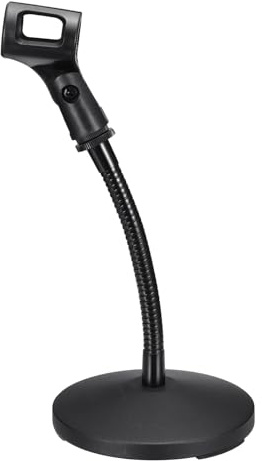 sourcing map Schwanenhals-Tisch-Mikrofonständer, 130 x 270 x 185 mm, verstellbarer Mikrofonhalter, flexibler kabelloser Mikrofon-Clip-Adapter mit beschwerter Basis für Handmikrofone