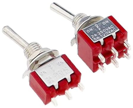 Interrupteur à bascule unipolaire bidirectionnel ON-OFF-ON/ON-ON 120 V CA 6 A 1/4 po Montage MTS-102 103 202 203 3 pièces(MTS-202)