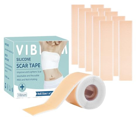 SPOKKI 4cm X 300cm Silicon Scar Tape, Non-Irritable to Skin Scar Sheet, Silicone Tape Scars, Scar Tape for Wrinkles, Silicone Scar Tape for Face, Scar Silicone Tape for Acne, C-Section Surgical Scar