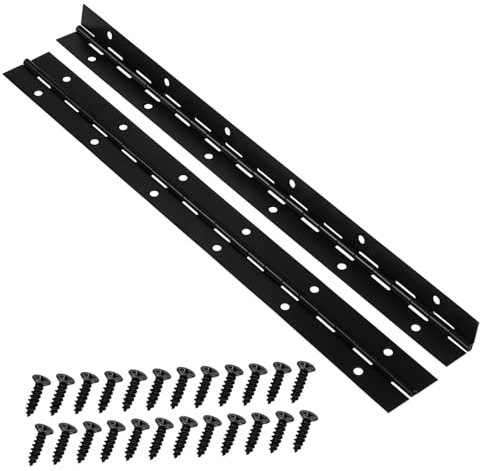 SHINEOFI Lot de 2 Charnières de Piano en Acier Inoxydable 30,5 Cm Vis pour Meubles, Adaptées aux Pianos, Armoires et Boîtes en Bois