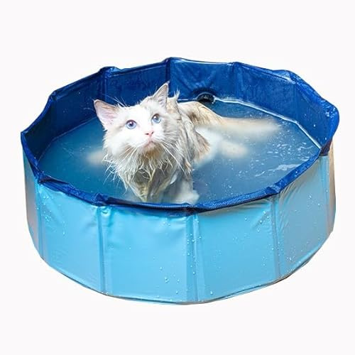Dsejynxx pet paddling pool Dog Paddling Pool Hard Plastic for Dogs, Foldable Dog Swimming Pool Extra Large with,Puppy Bathing Pool for Garden Patio Bathroom(Color:a,Size:60 * 20cm)