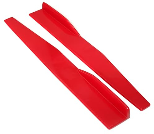Par de faldas laterales universales de 74,5 cm para coche, estilo de fibra de carbono, kits de divisores laterales, estilo exterior automotriz negro brillante para Sedan Coupe (Roja)