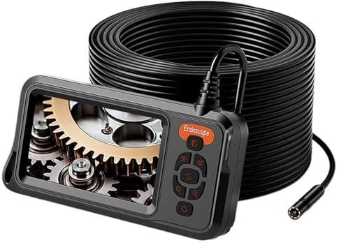 4.3'' IPS Screen Industrial Endoscope 8mm IP67 Waterproof Borescope Camera 1080P Inspection Camera for Auto Motorcycle Piping(10m)