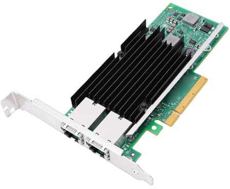 Cuifati Tarjeta de Red de Doble Puerto RJ45 de 10 GB, Controlador X540 T2, PCIe 3.0 X8, Compatible con ESXi, con Soporte de Perfil, para Centro de Datos de Servidor