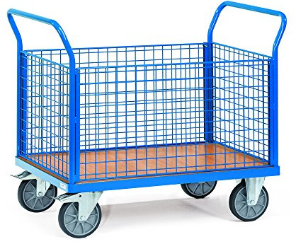 Fetra Transportgeräte mttfg1550 F 400 Wagen Transport mit Mesh, mit 4 Panelen Design, 160 mm Rollen Durchmesser, 1030 mm Länge x 509 mm Breite x 958 mm Höhe