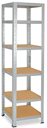 shelfplaza Home 230x40x40cm Schwerlastregal verzinkt mit 6 Böden x 145kg | Kellerregal · Lagerregal · Metallregal · Regale für Kellerraum · Steckregal · Abstellraum Regal