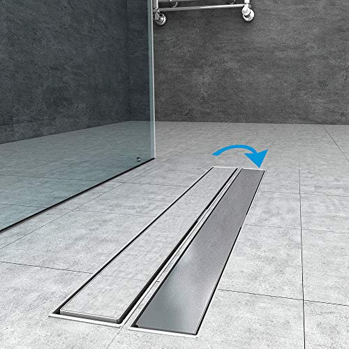 AICA Duschrinne 90cm edelstahl Bodenablauf Ablaufrinne Duschablauf Randablauf Boden Ablauf Rinne Badezimmer Bad Länge