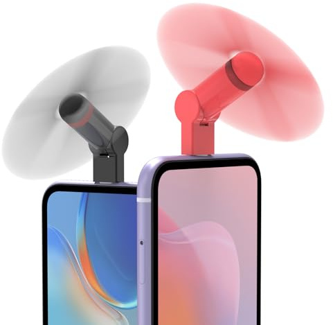 Type C Mini Fan(2 pack), 180 Rotating Portable USB-C Cool Cooler Mobile Phone Fan Compatible with USB C TYPE C Interface iPhone 15/15 Pro/Pro Max, One Plus, Pixel/HTC/Huawei/LeEco/Samsung and More