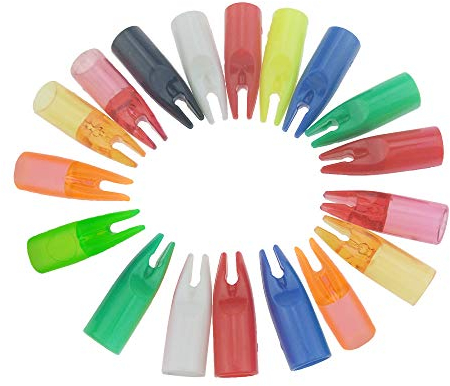 AMEYXGS 100 Stück Bogenschießen Pfeilnocken Kunststoffnocken Pfeilschwanz für 8mm Pfeilschaft (Zitronengelb)