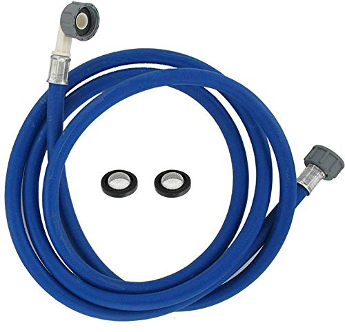 SPARES2GO Universal Washing Machine 3.5m Cold Water + Hot Water Fill Hoses + 2 x Inlet Washers with Filter Mesh