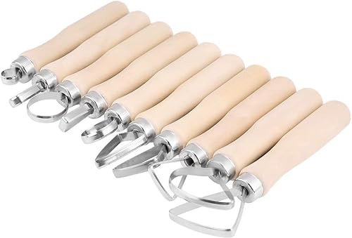 10 Lot Outils De Sculpture Argile, Manche En Bois, Cire, Poterie, Outils De Sculpture En Argile Polymère Pour Poterie, Sculpture En Céramique, Sculpture, Grattoir, Outils De Modélisation D'Artisanat