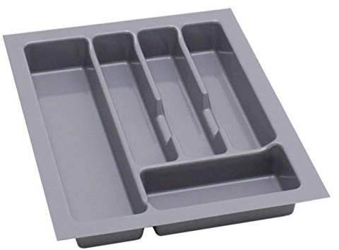 Organizador Cubiertos - Cubertero para Cajon de 40cm - Organizador Cajones Cocina - Universal Separadores de Cajones - Robusto Bandeja Cubiertos - 330x430mm Plata