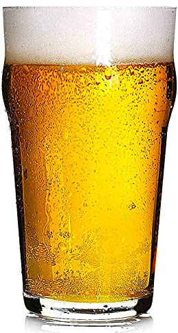 Hostelvia - Pack de 12 Vasos de Cerveza Nonic - Vaso de Cerveza de Pinta - Cristal Templado Resistente (47 cl)
