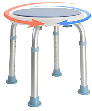 PIAOLING Silla de Ducha giratoria de 360 ​​Grados, Taburete de Ducha Ajustable sin Herramientas, Silla de bañera y Banco de Asiento de bañera