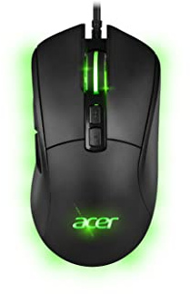 Acer, Souris Gaming STARLIGHT-GM1000 Matériau : Caoutchouc, 10 Effets LED Multicolores, 7 Boutons, 10000 dpi, 100 IPS, câble 1,7 m recouvert de Tissu