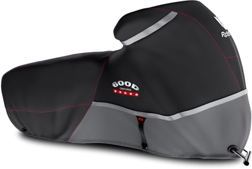 Rosefray Funda para Motocicleta 600D Resistente para Todas Las Estaciones, Universal, Impermeable, protección Solar al Aire Libre, Duradera, Reflectante Nocturna y Cubierta de vehículo XXL de 96