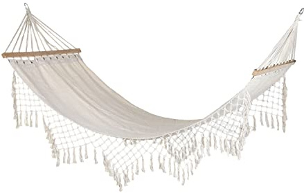 DKD Home Decor Hamaca de la Marca, Color Blanco, de Madera de Roble (280 x 100 x 5 centímetros)