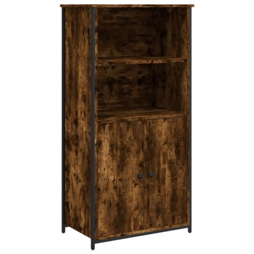 vidaXL Skåp rökfärgad ek 62x36x121,5 cm konstruerat trä, sidoskåp, förvaringshylla, vardagsrumsskåp, förvaringsskåp, garderob, skåp