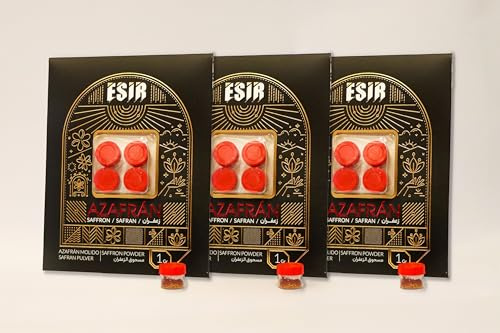 Esir Super Premium Safran - Poudre de Safran 100% Pure et Naturelle, Safran de Qualité Supérieure 1g- Paquet de 3|