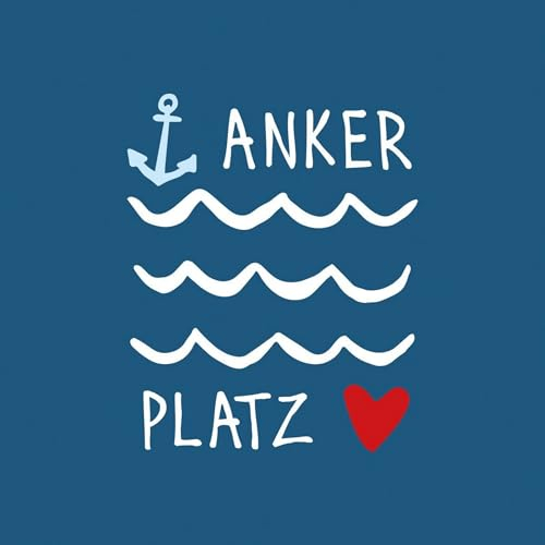 20 Servietten Maritim Ankerplatz auf dunkelblau als Tischdeko. Papierservietten mit Motiv. Auch für Decoupage und Serviettentechnik 33x33cm