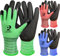 PROGANDA 3 Paar Gartenhandschuhe für Männer und Frauen, Grip Arbeitshandschuhe mit rutschfeste Crinkle Latex Beschichtung, Robuste Handschuhe für Garten Bau Auto Außenbereich