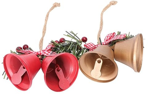 ABOOFAN 2St Weihnachtsglocken weihnachtsdeko New Years Day Weihnachtsbaum hängende Glocken Glockendekoration Partybaumglocken Baumhornglocken Weihnachten schmücken Trompete die Klingel rot