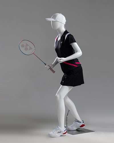 Manichino Manichino Sportivo Uomo/donna Bianco, Modello Manichino Posturale per Tennis da Badminton, Corpo Intero, Abito da Vetrina a Forma di Busto per Esposizione di Abbigliamento Sportivo ( Color :