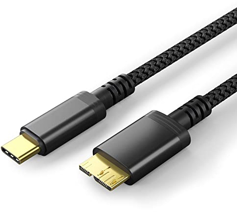 USB C Hard Drive Cable 0.5M,Type C to USB3.0 Micro B Drive Cable for Portable External Hard Hrives Such as WD Elements, Seagate Expansion, Toshiba, Samsung M3, Galaxy S5, LaCie, Maxtor etc Black