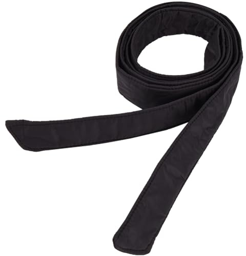 GORGECRAFT 1.8M Ceinture de Manteau en Duvet Noir Mat Ruban en Tissu Ceinture en Coton Long et Fin Ruban Bouffant Décoration de Taille Tunique Ceinture à Nouer Ceintures de Serrage pour Manteau