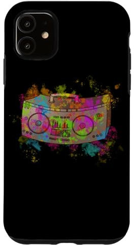 Hülle für iPhone 11 Bunte Boom Box Ghetto Blaster 70er 80er 90er Y2K