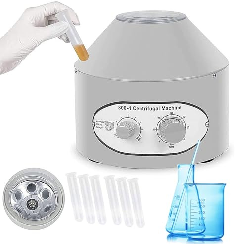 WHIPIN Centrifugeuse électrique de Bureau, centrifugeuse de Paillasse, Mini centrifugeuse de Laboratoire Portable avec Couvercle Transparent, 4000 TR/Min, capacité 20 ML x 6 Tubes