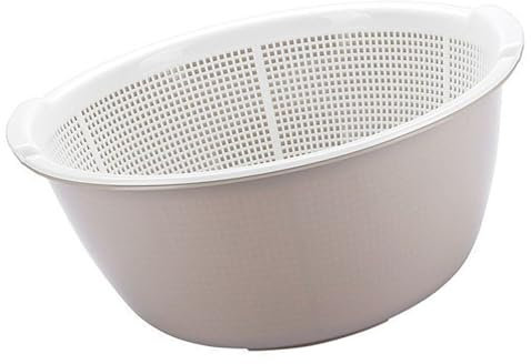 Scodella per frutta Ciotola di drenaggio Cestino di drenaggio a doppio strato addensato in plastica per cucina e soggiorno