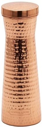 NKlaus Carafe 100 % cuivre martelé à la main 1200 ml