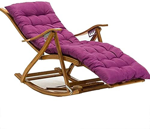 Faltbare Bambus-Sonnenliege mit Schaukelliege für Camping und Garten, 6 Geschwindigkeiten, verstellbar, für Schlafzimmer und Wohnzimmer