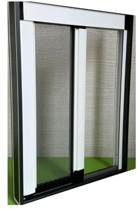 Zanzariera laterale a kit 140x250, carrarmato, apertura e chiusura regolabile, ingombro 40mm, guida bassa da 3mm (AVORIO)