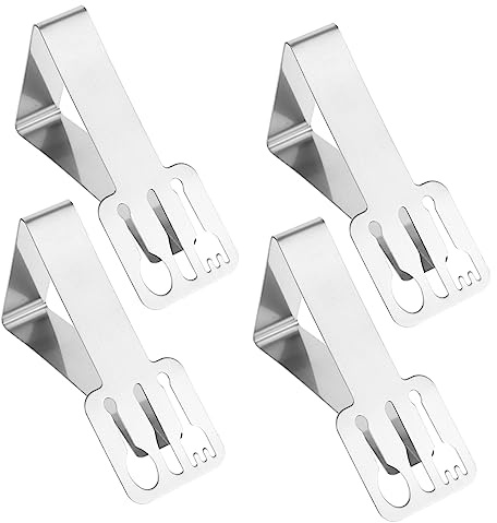 Cabilock 4piezas Pinzas Sujetamanteles Inoxidable Antideslizantes para Mesa y Exterior