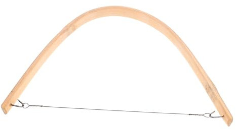 Housoutil Laubsäge Bügelsäge aus Stahl und Bambus Rostbeständig Ergonomischer Griff Präzise Handsäge für Holzbearbeitung und Outdoor Einsatz