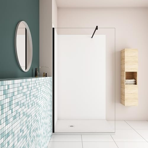 AICA ensemble complet douche à l'Italiennne 120x200cm avec 2 panneaux mural de douche cabine de douche modèle ACP9012WM12E-131B