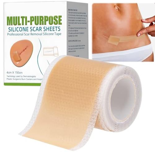 Ruban en silicone pour cicatrices, 300 cm, réutilisable et lavable, couleur peau