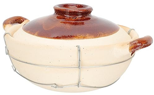 HOLIDYOYO Pentola Casseruola Terracotta Con Manico Per Stufati e Zuppe Design Creativo e Funzionale Resistente Alle Alte Temperature Per Cucine Domestiche