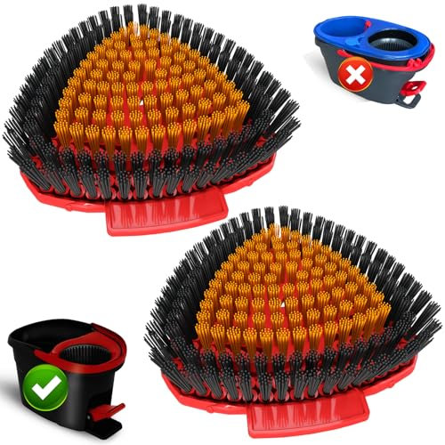 Bublador 2 Unidades Recambios Mejorados para Fregona Giratoria, Compatibles con Vileda Turbo - Cabezales de Cepillo de Cerdas Completas para Limpieza Profunda en Cocina, Baño, Piscina